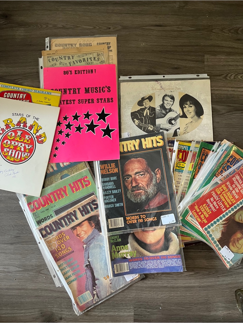A country collection dating back to early 60s 4 autographs included memorabilia